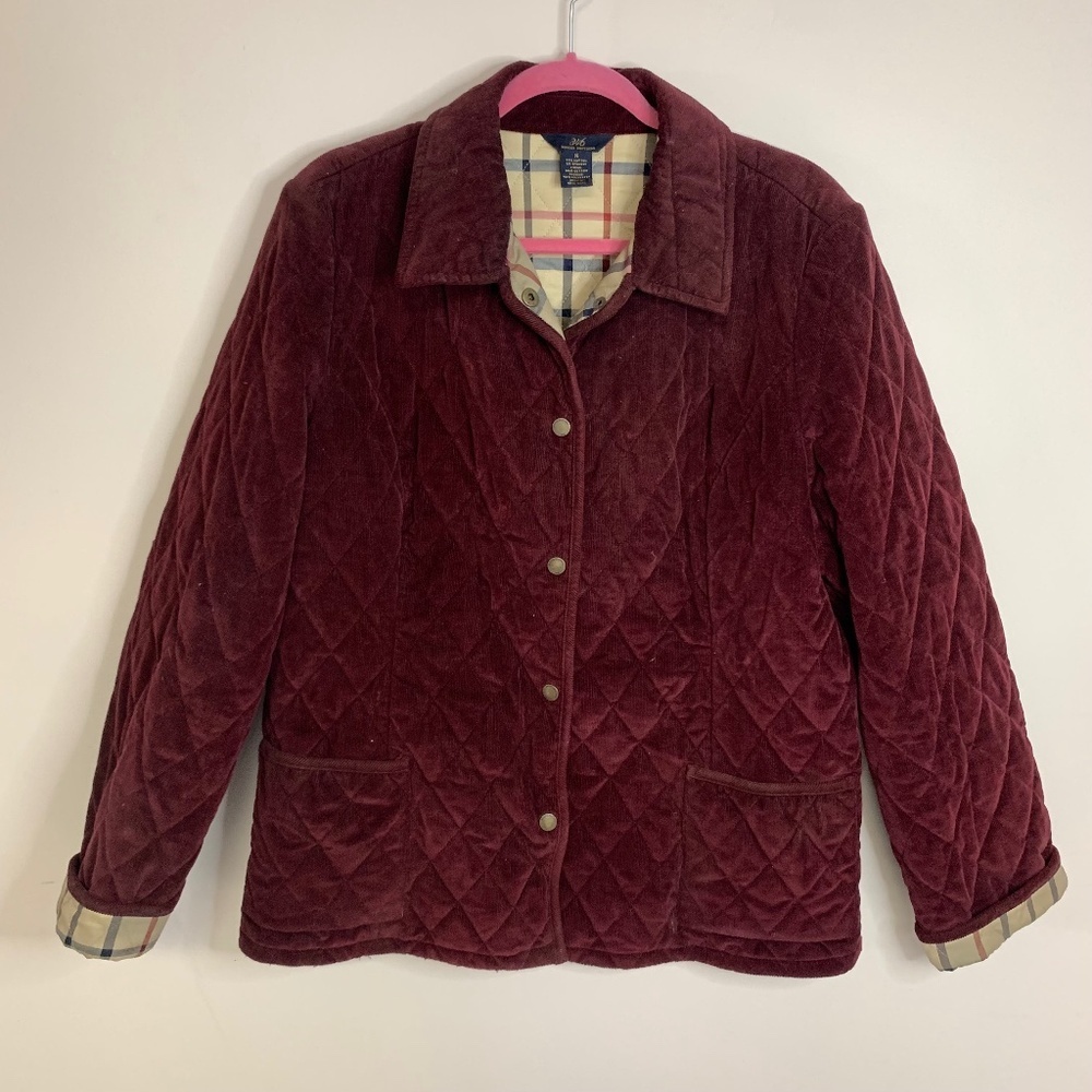 Brooks Brothers 346 Quilted Red Plaid Lined Equestrian Jacket 14